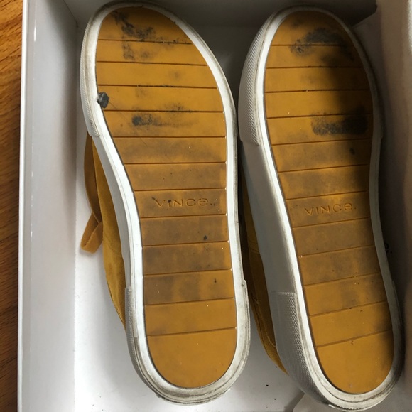 Vince yellow mustard sneakers- worn 2x - size 6.5 - Picture 4 of 6